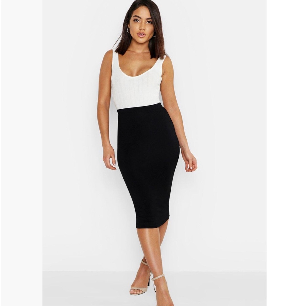 Basic jersey midi skirt